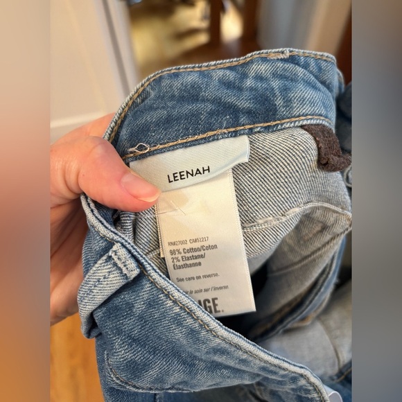 new Paige Leenah slide wide leg patch pocket jeans in Adley blue - Picture 8 of 9